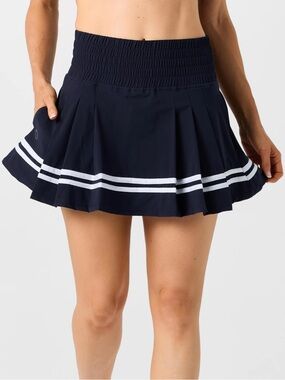 The Bubble Monroe Navy Pleat Skort